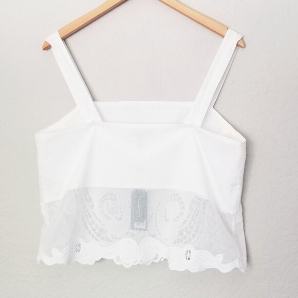 NEW Rag & Bone Clem Eyelet Embroidered Trim 100% Cotton Tank White $198 Sheer - Picture 9 of 16